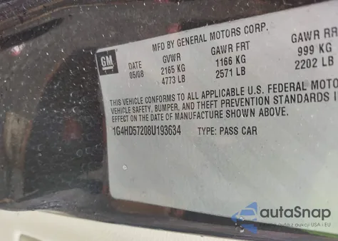 2008 Buick Lucerne Cxl из США, поврежденный, VIN 1G4HD57208U193634